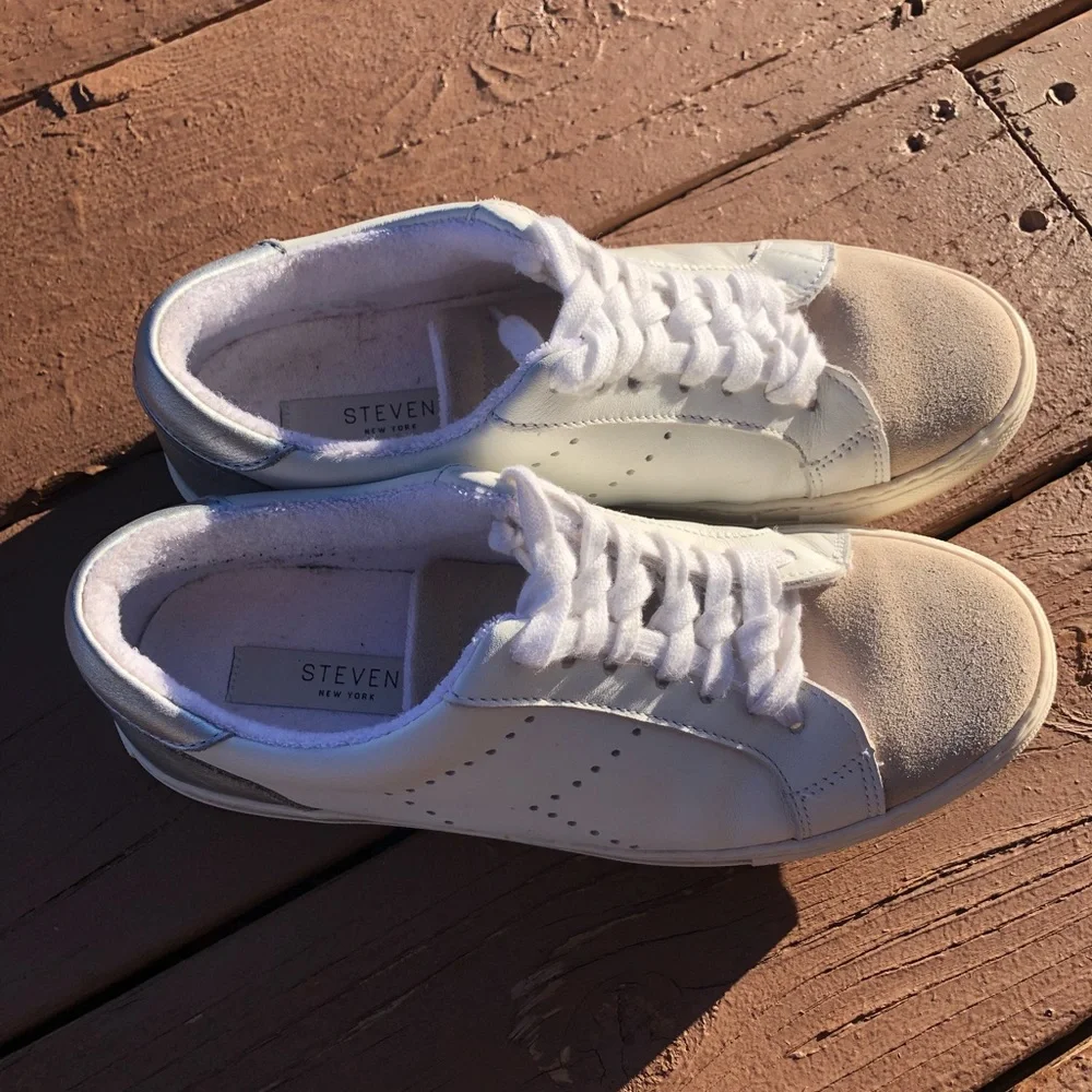 STEVE MADDEN Parody Leather Sneaker 8.5 - Picture 3 of 9